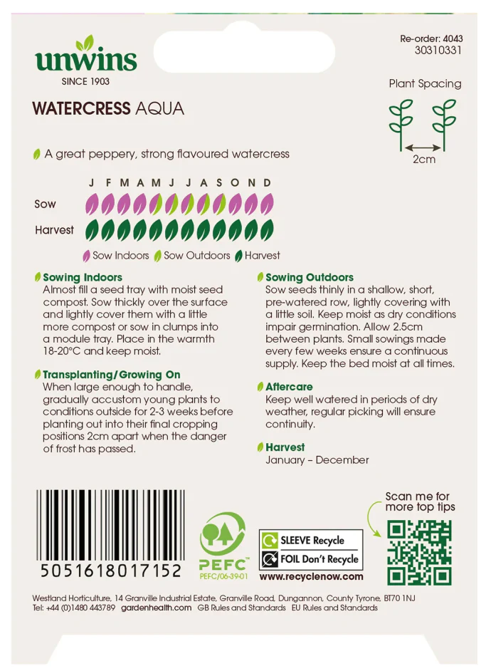 Unwins Watercress Aqua Seeds - Image 2