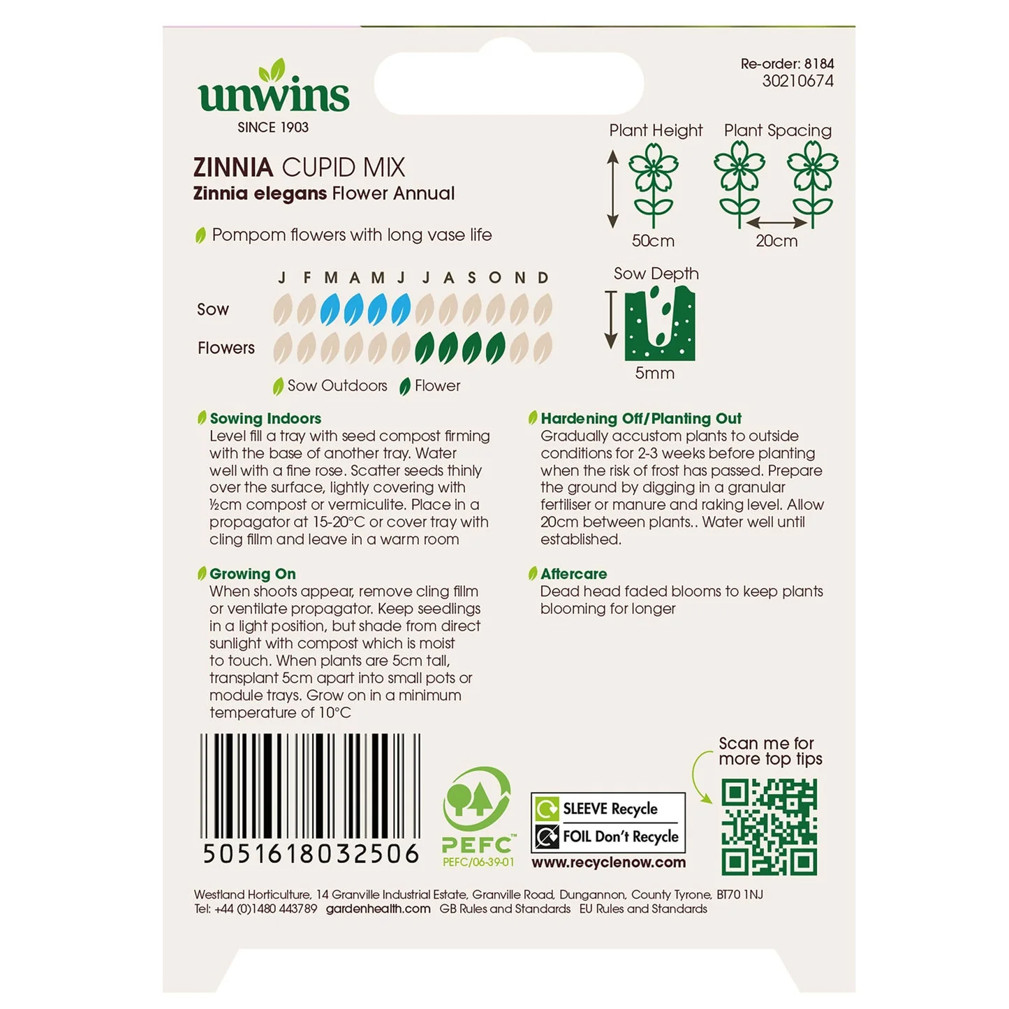 Unwins Zinnia Cupid Mix - Image 2
