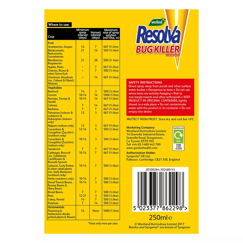 Westland Resolva Bug Killer Liquid Concentrate 250ml - Image 2