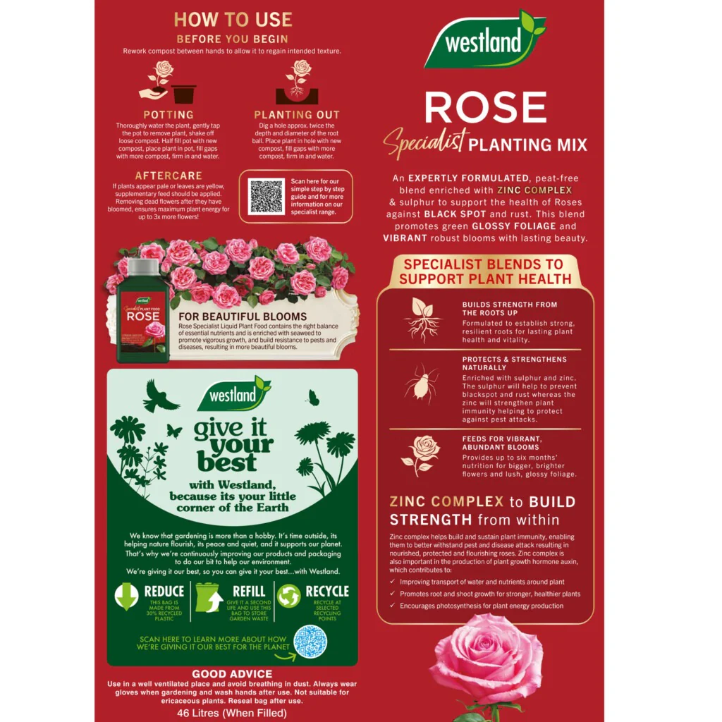 Westland Rose Specialist Planting Mix 10L Pouch - Image 2