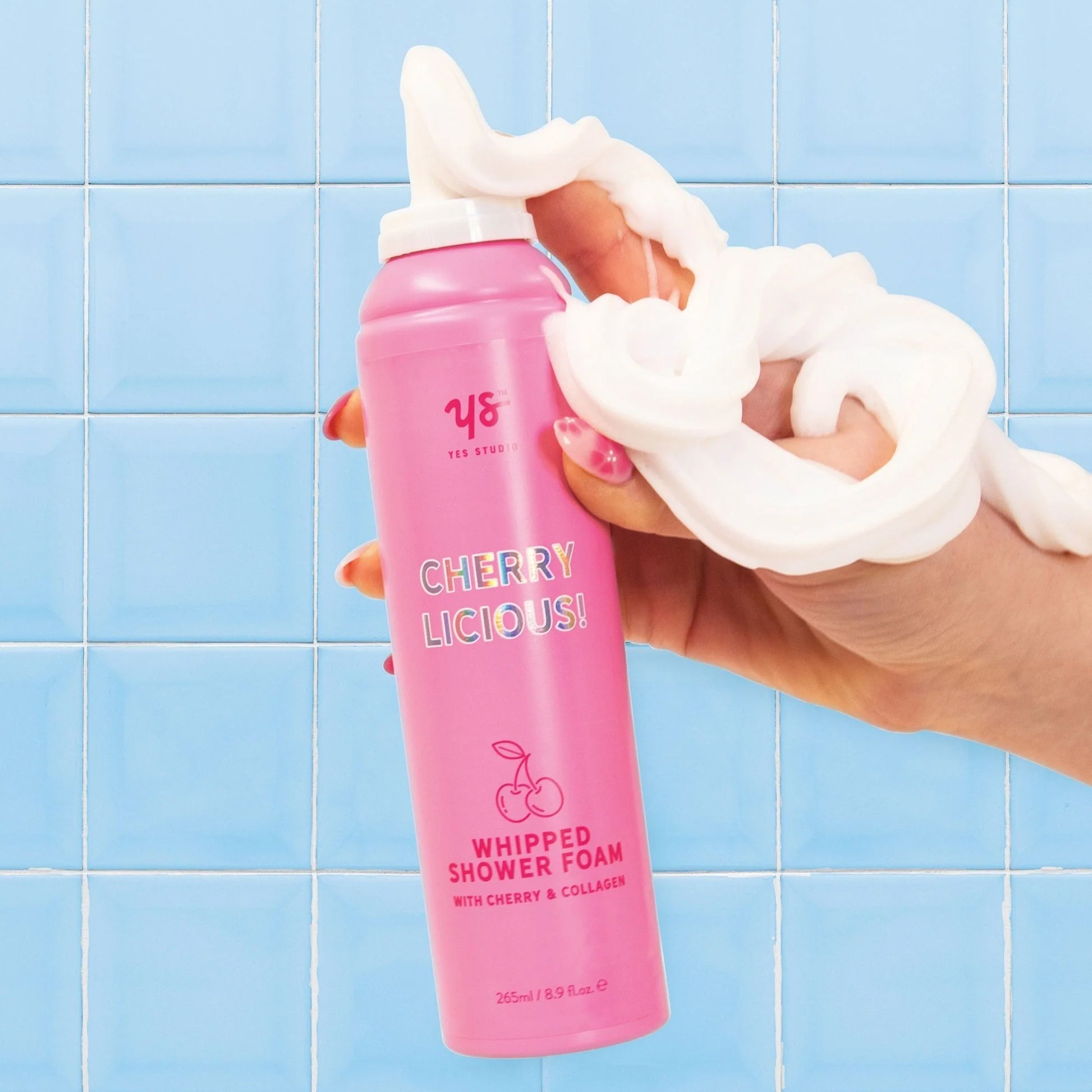 Yes Studio Whipped Shower Foam Cherry + Collagen 265ml - Image 3