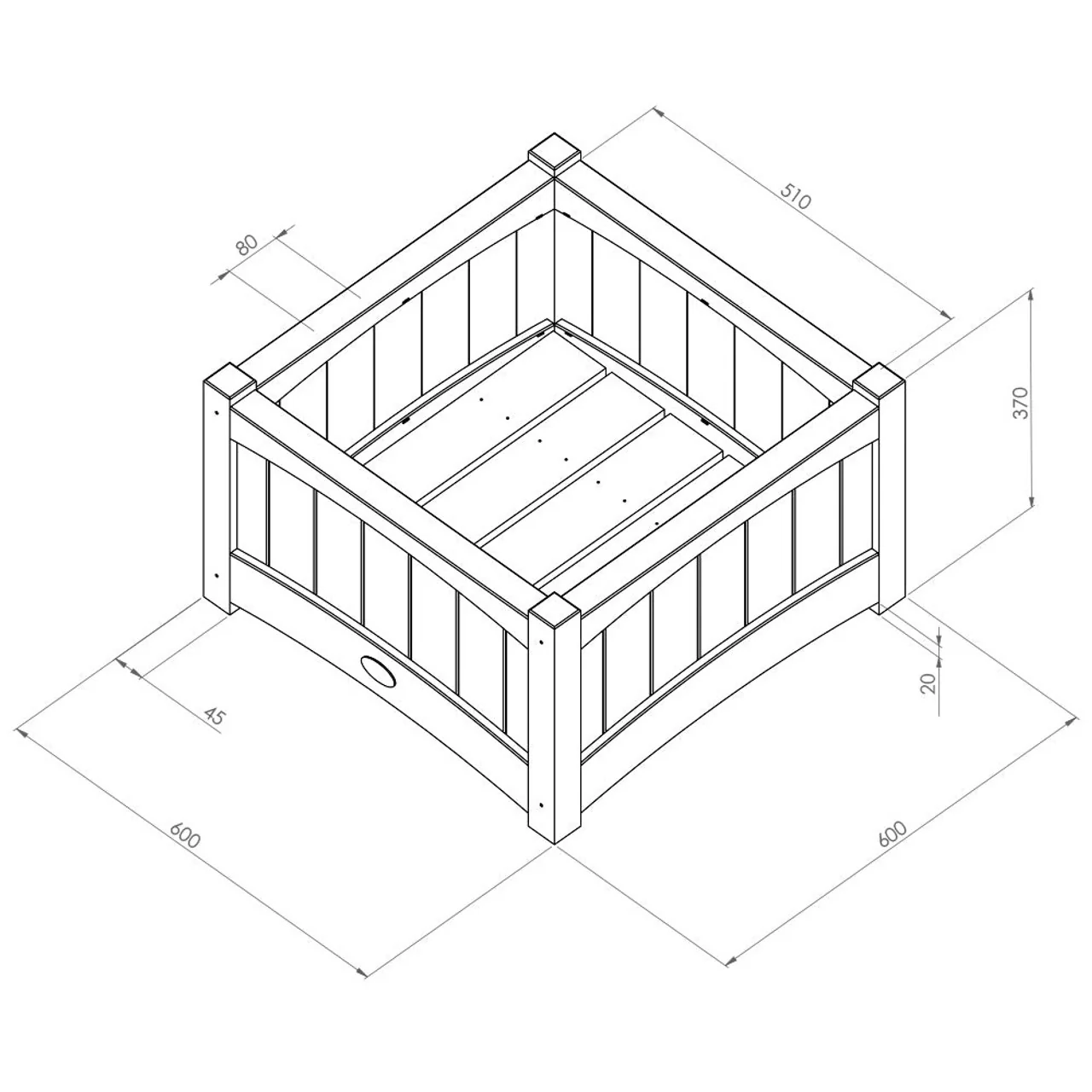 Zest 4 Leisure Chelsea Square Planter - Image 3