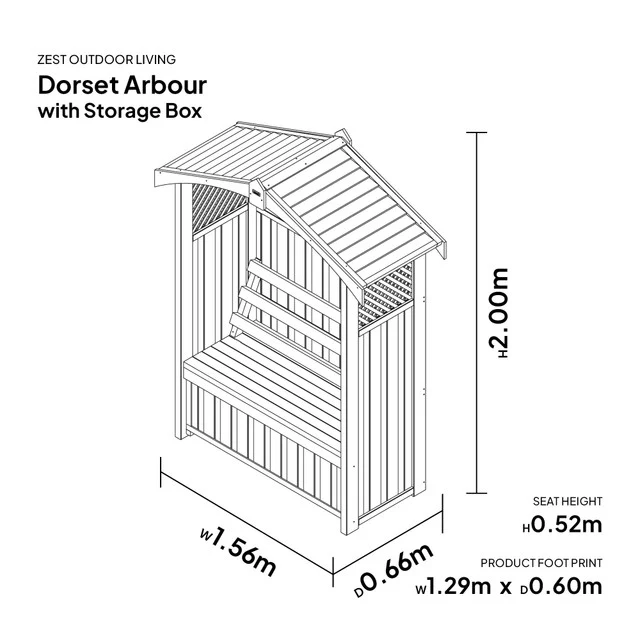 Zest Dorset Arbour with Storage Box - Image 2