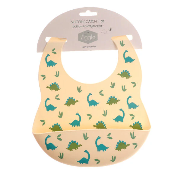 Ziggle Catch It Silicone Bib Dinosaur - Image 2